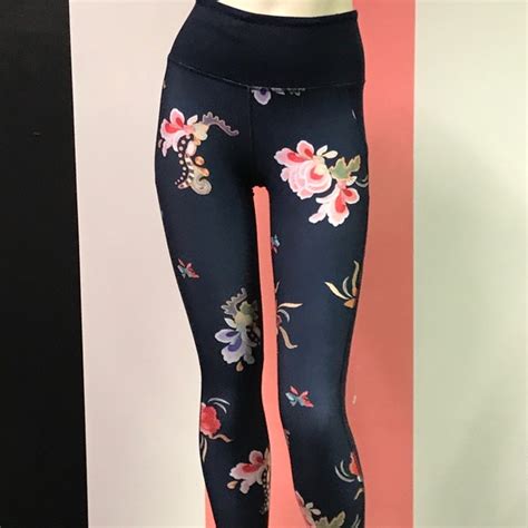 Athleta has the styles you want. Athleta Pants | Tights Navy Floral Mesh XSMALL Like New ...