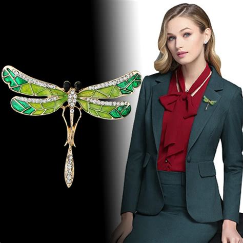 2018 Crystal Vintage Dragonfly Brooches For Women Large Insect Brooch