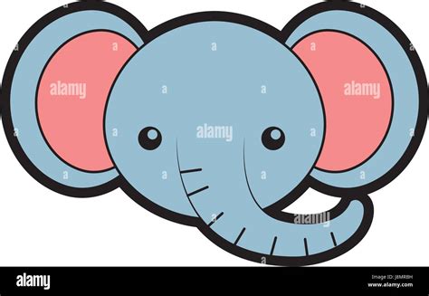 Cute Dibujos Animados Cara De Elefante Imagen Vector De Stock Alamy