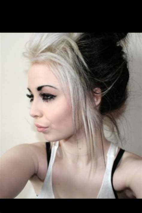 How To Dye Blonde And Black Hair Two Toned Hair Hair Inspiration