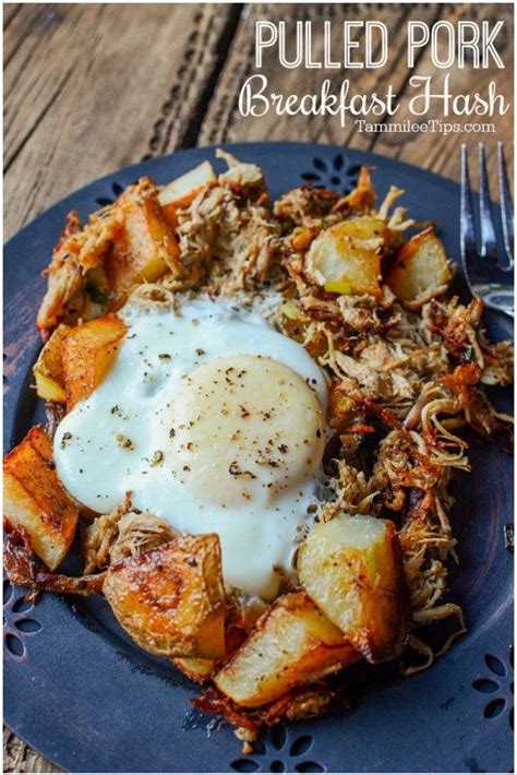 Start with the hash browns, then ham, onions, peppers and then the cheese. Pulled Pork Breakfast Hash Recipe! The perfect use for ...