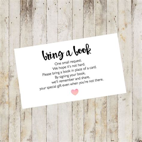 Bring a book instead of a card baby shower! Baby Shower Printable, Baby Shower Bring a Book Card ...