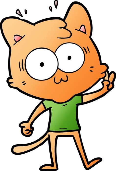 Cartoon Surprised Cat 12408887 Vector Art At Vecteezy