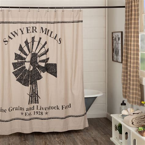 Has been added to your cart. Sawyer Mill Charcoal Windmill Shower Curtain - The Weed Patch