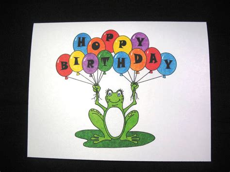 Frog Birthday Card Hoppy Birthday Etsy