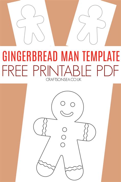 Free Gingerbread Man Template Printable Pdf Gingerbread Man