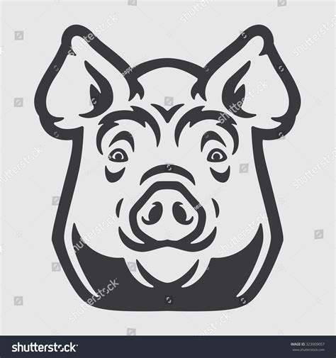 Pig Head Logo Mascot Emblem Stock Vector Royalty Free 323909057