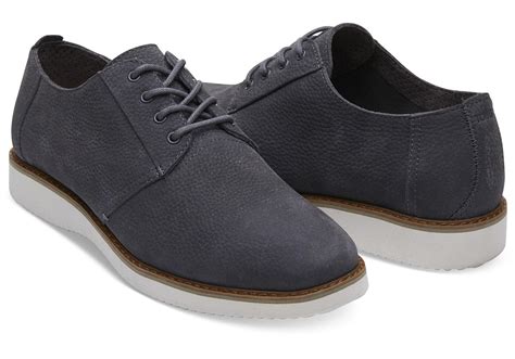 Toms Cotton Forged Iron Grey Nubuck Mens Preston Dress Shoes In Gray