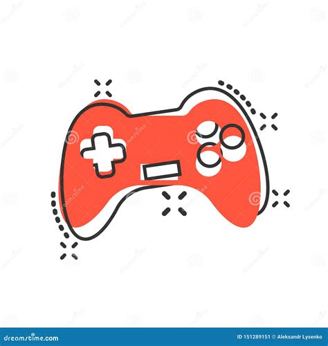 Joystick Sign Icon In Comic Style Gamepad Vector Cartoon Illustration