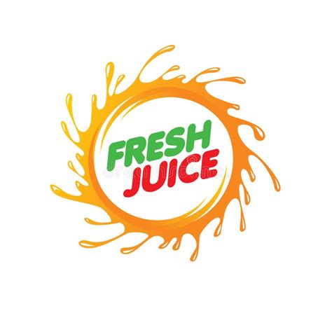 Logo For Fresh Juice Vector Illustration On White Background Stock