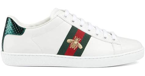 Gucci Women S Ace Sneaker With Bee Embroidery In White Lyst Uk