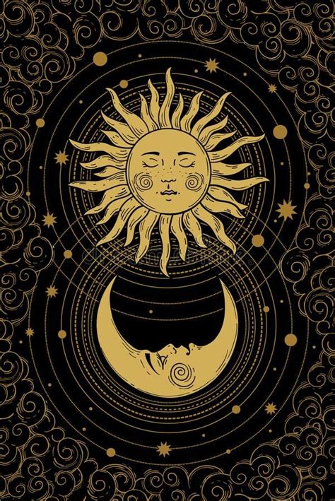 Witchy Wallpaper Art Wallpaper Sol And Luna Wallpaper Sun And Moon