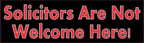10in X 3in Red Solicitors Are Not Welcome Here Magnet Stickertalk