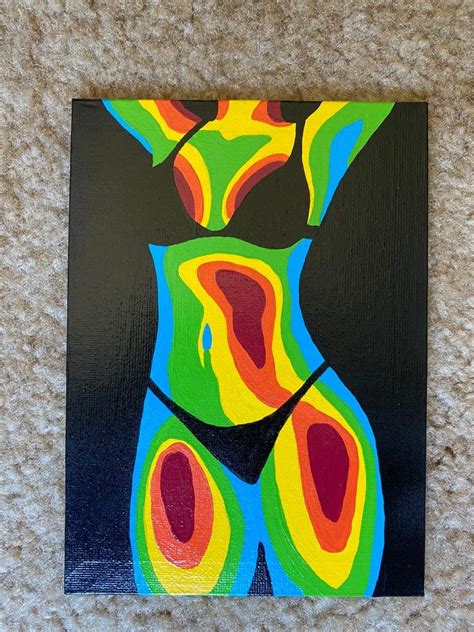 Colorful Body X Abstract Acrylic Painting Etsy Easy Canvas Art