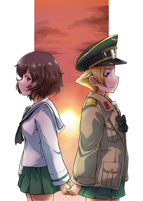 Akiyama Yukari And Erwin Girls Und Panzer Drawn By Solokovokb 999