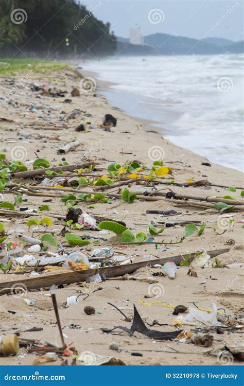 Garbage On The Beach Stock Photo Image Of Environment 32210978