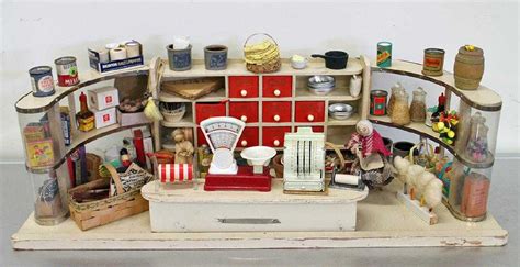 Vintage 1950s German Toy Grocery Store Dollhouse