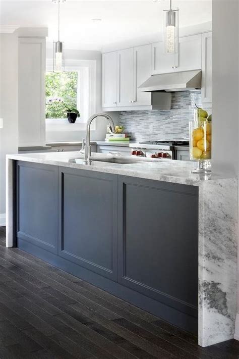 20 best diy kitchen cabinet ideas and designs for 2021 from homebnc.com. Dark Blue Kitchen Island Wainscoting - Transitional - Kitchen