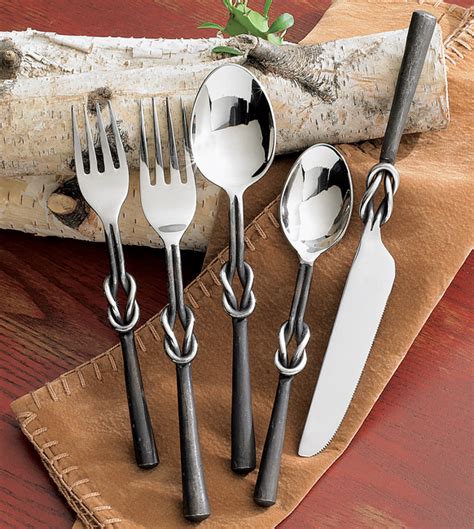 western iron knot flatware set  pcs