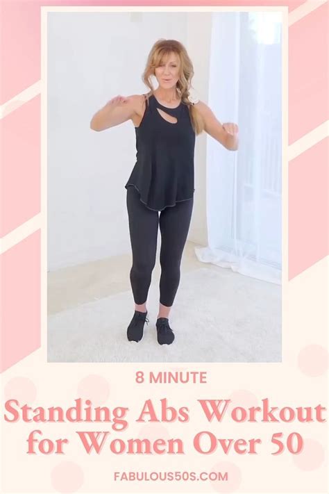 8 Minute Standing Abs Workout For Women Over 50 Low Impact Standing