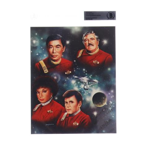 Star Trek 8x10 Photo Cast Signed By 4 With Walter Koenig George