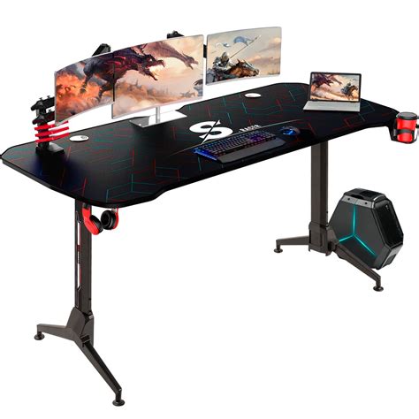 Walnew Gaming Desk Steel Frame Y Shaped Gaming Desk With Adjustable