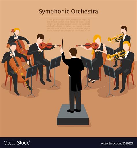 Symphonic Orchestra Royalty Free Vector Image Vectorstock