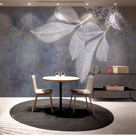 Custom Mural Wallpaper Modern Nordic Texture Leaves Bvm Home