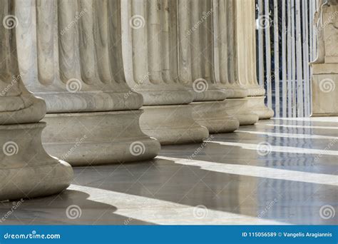 Row Of Marble Columns In An Entrance Stock Image Image Of Antique