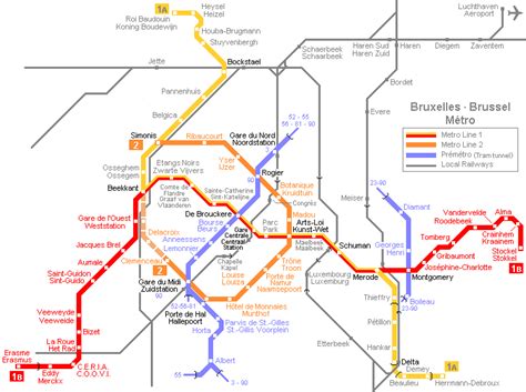 Brussels Metro Map Travelsfinderscom