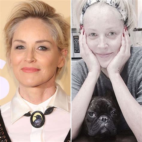 Sharon Stone Shares A Stunning Makeup Free Selfie — Plus See More Celebrities With And Without