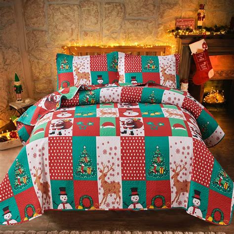Christmas Bedding Set King Size Christmas Quilt Bedspread