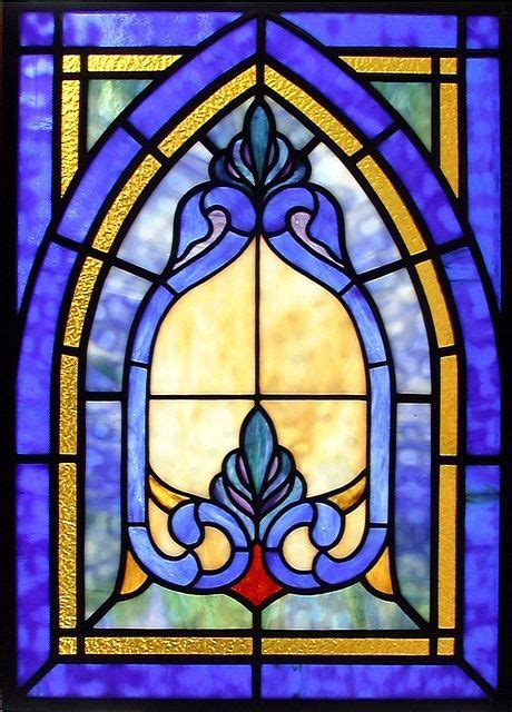 Small Gothic In Blue Stained Glass Window Antique Stained Glass Windows Diy Stained Glass
