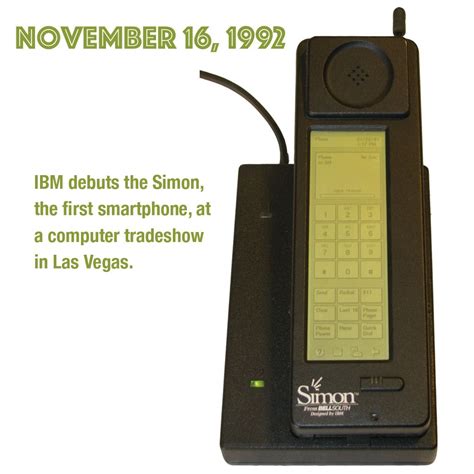 It paved the way for the ones of today by introducing touch screens to phones. November 16, 1992 - IBM debuts the Simon, the first ...
