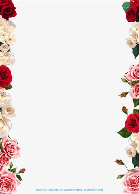 Free Printable Floral Border Wedding Invitation Templates Free