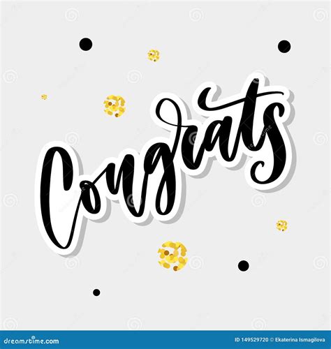 Congrats Hand Written Lettering For Congratulations Card Greeting Card