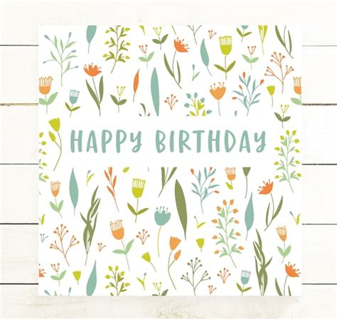 Happy Birthday Card Digital Download Printable Birthday Card Etsy