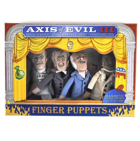 Cheney Condoleezzaaxis Of Evil Lll Finger Puppet Set Rumsfeld