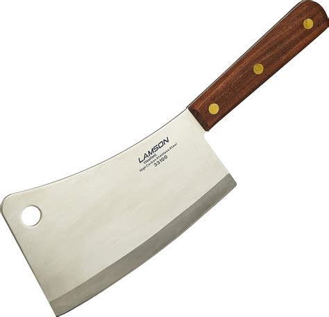 lamson meat cleaver with riveted walnut handle stainless steel 12 kitchen knives au