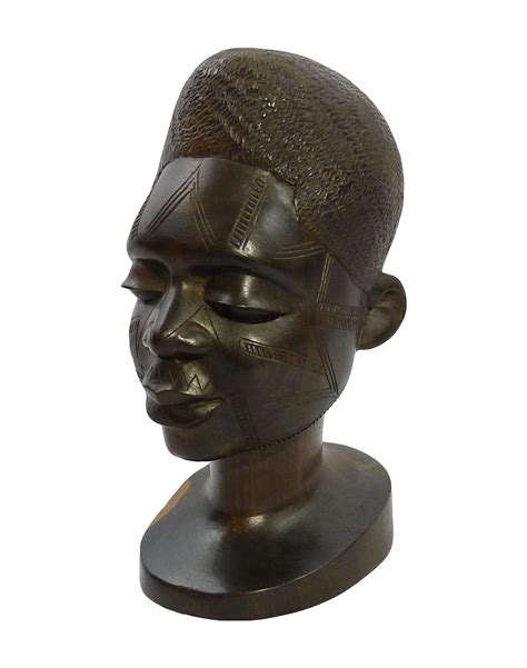 Vintage Hand Carved African Ebony Head African Ebony African