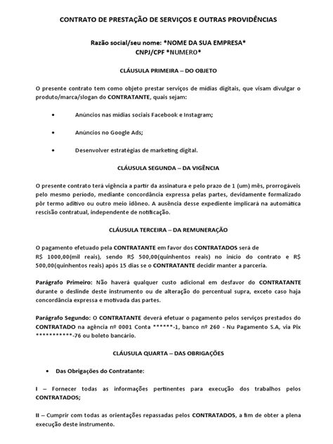 modelo de contrato pdf lei das obrigações emprego