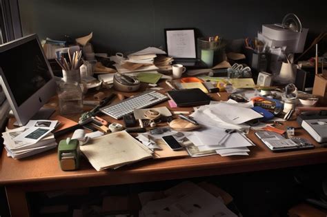 Premium Photo Still Life Of Messy Office Desk