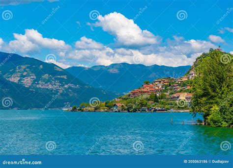Marone Village At Iseo Lake In Italy Stock Photo Image Of Outdoor