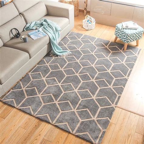 Nordic Style Geometric Pattern Carpet For Living Room Large Size