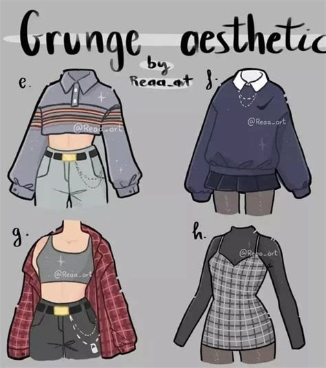 Three Different Types Of Clothes With The Words Grunge Aesthetic