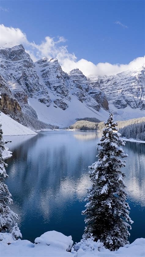 Wallpaper Winter Snow Covered Mountains And Trees Icy Lake 1920x1200