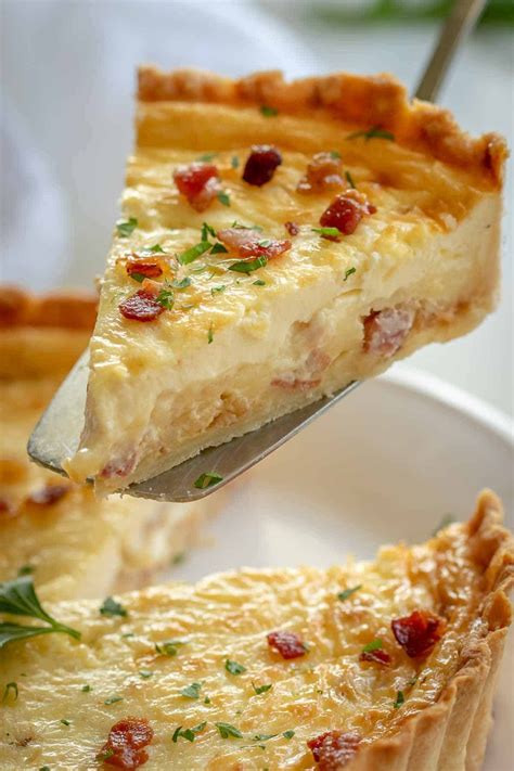 Classic Quiche Lorraine With A Savory Egg Custard Bacon And Cheese