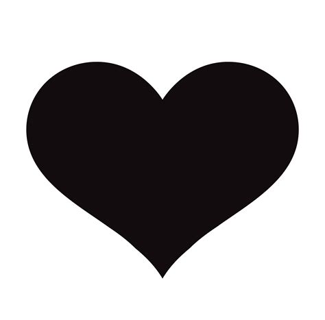 Flache Schwarze Herz Ikone Lokalisiert Auf Weißem Hintergrund Vektor