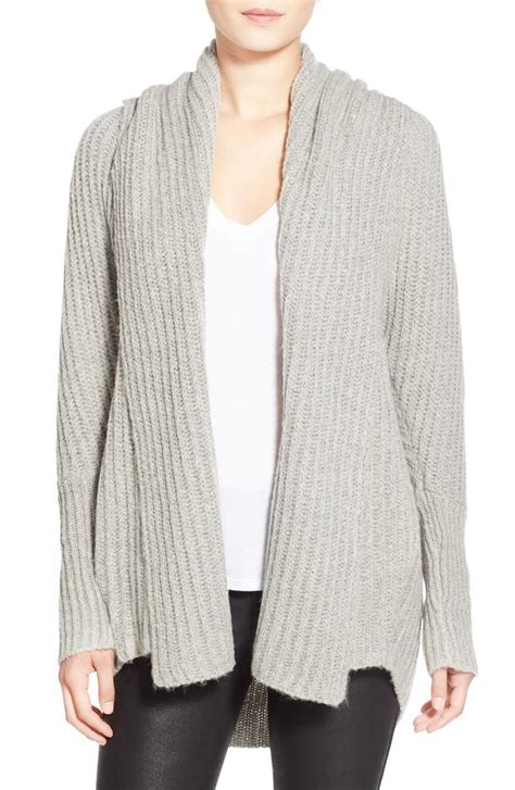 Leith Hooded Fuzzy Open Front Cardigan Nordstrom