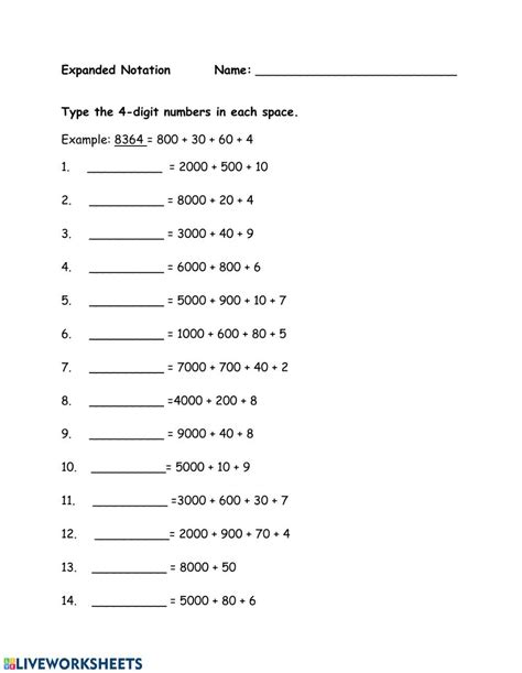 Expanded Notation Worksheet 3rd Grade
